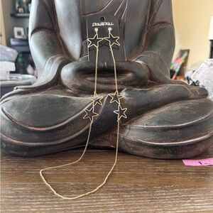 Dolls Kill Gold Star Earrings/necklace